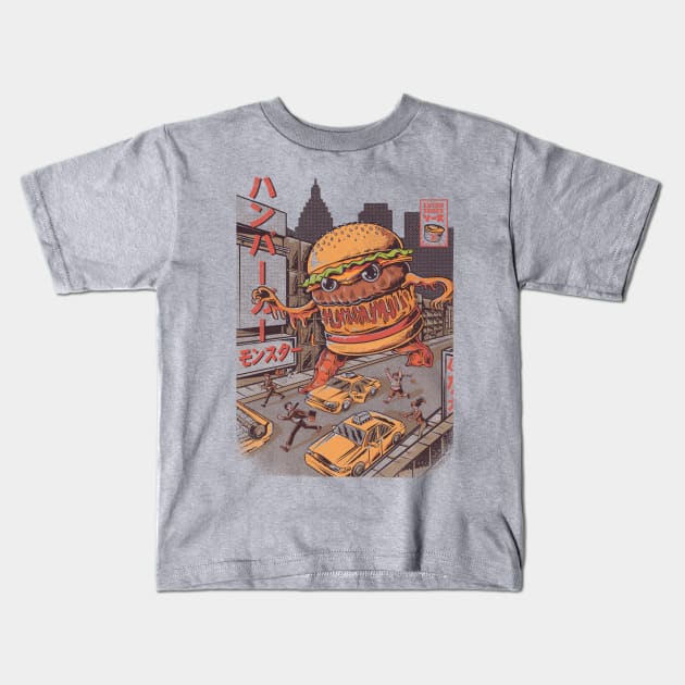 BurgerZilla Kids T-Shirt by Ilustrata